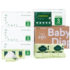 PurComfy Baby Diapers and Wipes Kit, Size 3, Baby Wipes, Baby Dry Wipes Inc...