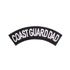 Large 12" COAST GUARD DAD Embroidered Rocker Patch - Military Biker Top Rocker