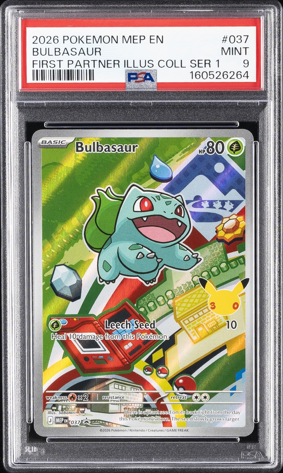 2026 POKEMON MEP EN-ME BLACK STAR PROMO #037 BULBASAUR PSA 9