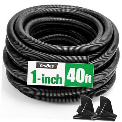 40 FT Wire Loom 1 Inch, Split Wire Loom Tubing Wire Conduit - 1'' x 40ft - Black