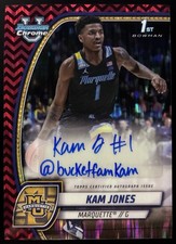 2024/25 Bowman U Chrome KAM JONES Red & Black Stealth 1st Bowman Autograph 1/1