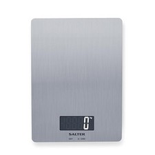 Image of Salter Digital Kitchen Scale Brushed Stainless Steel Measures Food & Liquid 5kg