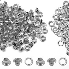 4MM Grommets Eyelets 200 Pcs, Self Backing Eyelets for Bead Cores, Clothes, Leat
