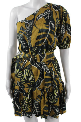 Karina Grimaldi Women Bohemian Floral Cotton Short Sleeve Dress Black Size XS