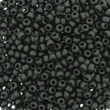 Miyuki Round Rocaille Seed Beads Size 8/0 MATTE Black 22GM-Tube 8-401F 
