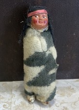 Indian Doll, Skookum Style Doll, Celluloid, Blanket Coat Japan 