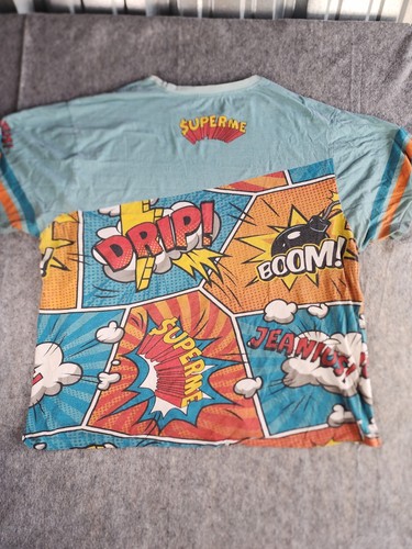 Jeanius Superme Drip Boom Jeanius T Shirt Size Large Distressed AOP - Picture 4 of 9