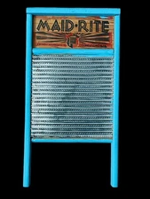 Vintage Maid-Rite No 2072 Wash Board Robin's Egg Blue Ohio USA