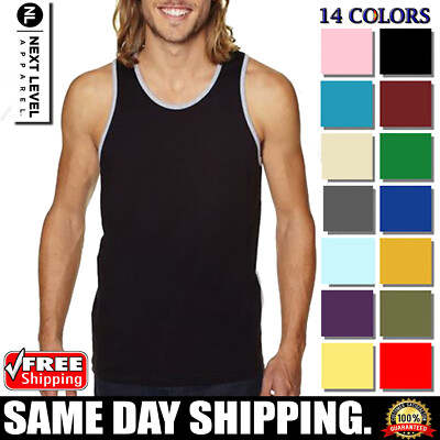 Next Level Apparel Men's 100% Cotton Crew Neck Sleeveless Tank Top 3633 ...
