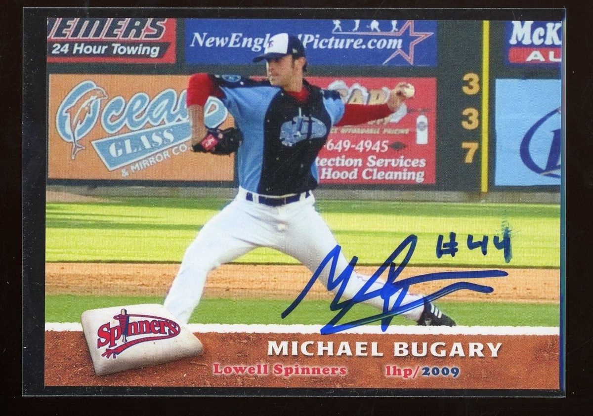 【激レア】AUTOGRAPH 2009.8【洋書】 2009 Lowell Spinners MICHAEL BUGARY Signed Card autograph Auto RED