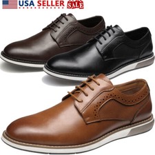 Men's Dress Shoes Formal Derby Round Toe Oxford Business Casual Shoes Size US