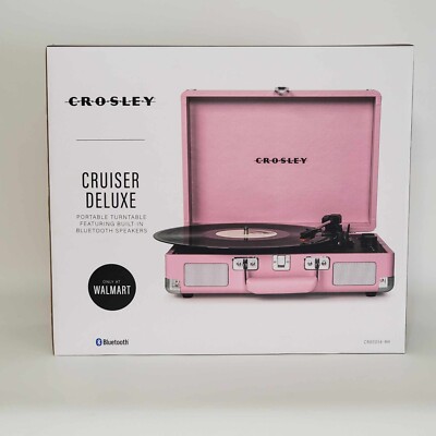 Crosley Cruiser Deluxe Portable 3 Speed Bluetooth Record Player Cr8005e-bh-NEW