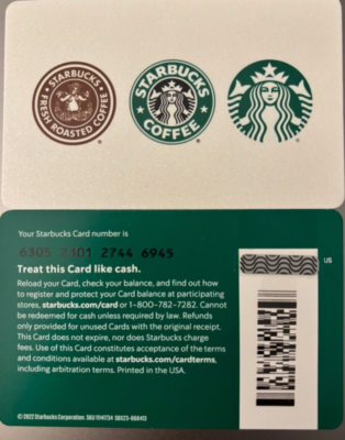 2023 STARBUCKS GIFT CARD #6305 NO VALUE MINT | eBay
