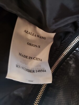 Azalea Wang Orion-X Women's Black Faux Leather Snake Print Biker