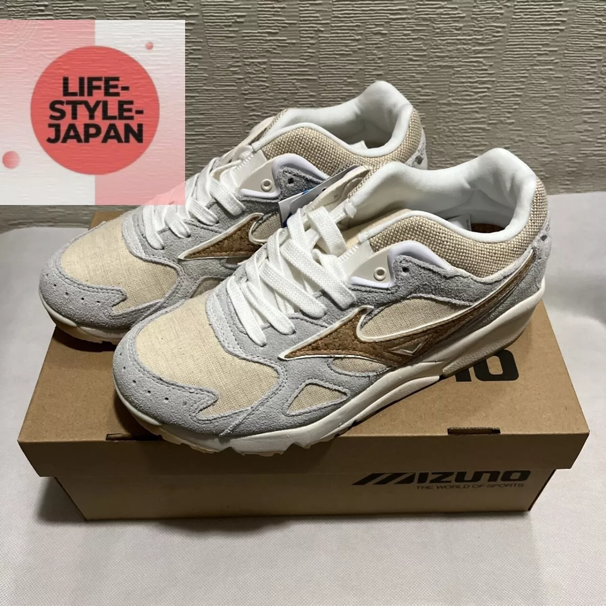 MIZUNO Sky Medal D1GA2278 01 Undyed White x Cork Men Unisex