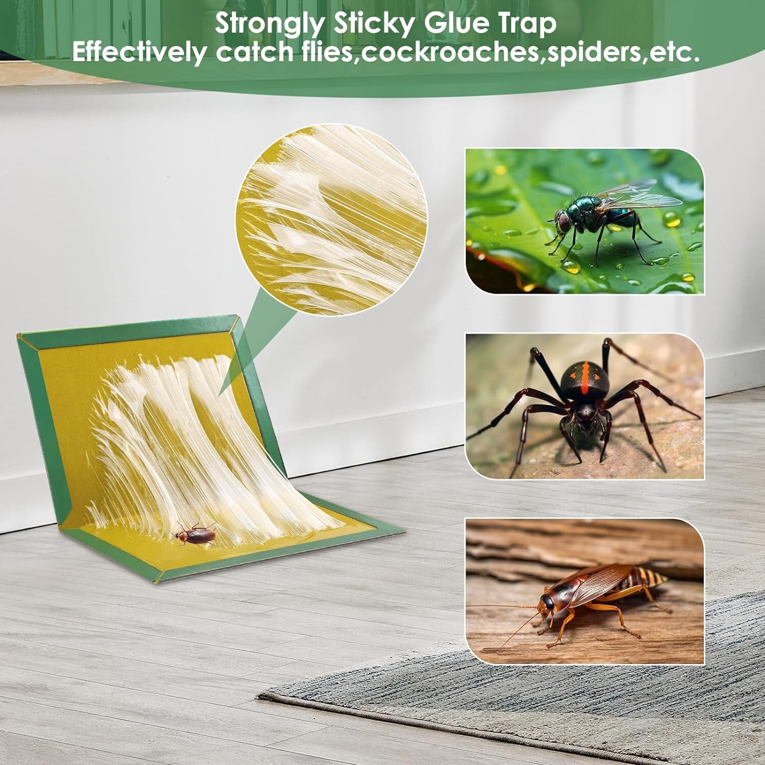 Pest Sticky Pad Traps Boards 8 Pack Extra Strong Glue Trap Pads for