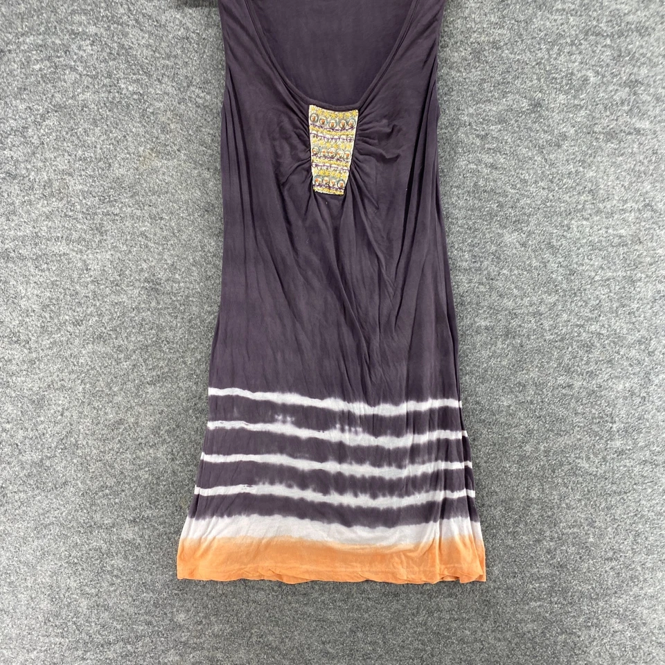 Vestido de terciopelo para mujer S pequeño gris a rayas cambio corto cuello en V algodón sin mangas Foto 4 de 4