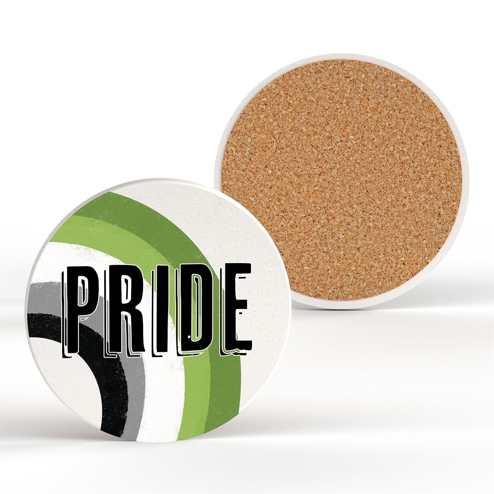 Rainbow Pride Flag Aromantic Colours Small Ceramic Round Coaster LGBTQ+ Gift