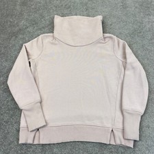 Athleta Funnel Neck Sweatshirt Womens Small Faint Pink Thumbhole Athletic 870421