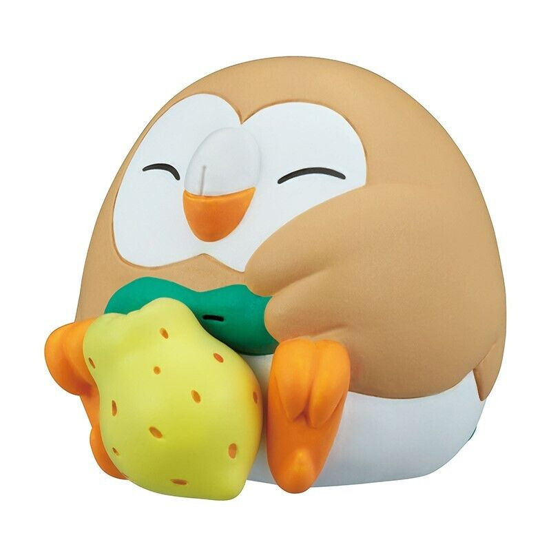 Pokemon Manpuku Pakupaku Mascot  - Rowlet 1.5" Inch Figure -NEW-