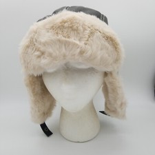 Trapper Winter Black Hat with Faux Fur Ski Hiking Sports Warm