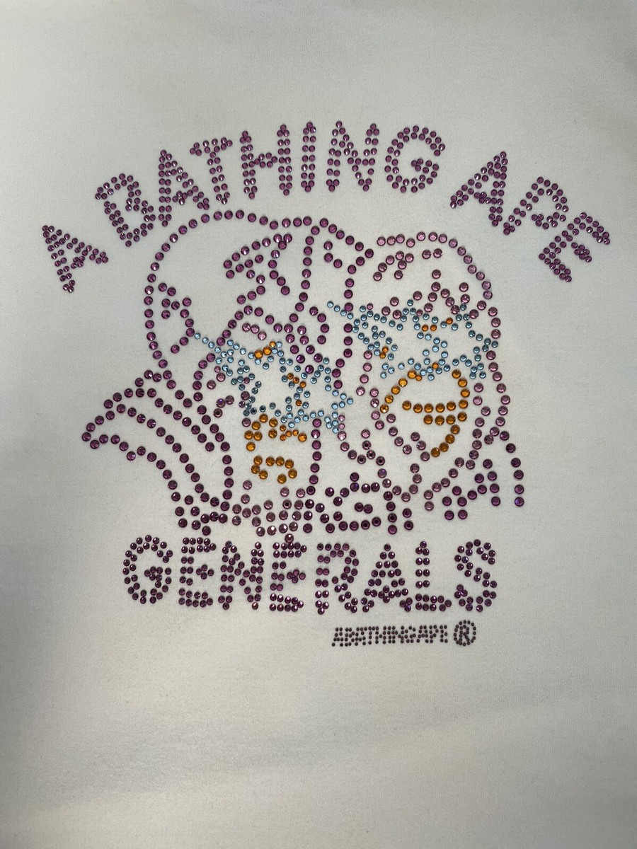 Vintage A Bathing Ape Bape Swarovski Crystal Generals Men's XL T