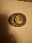 Vintage Bicentennial Dwight D Eisenhower half dollar belt buckle