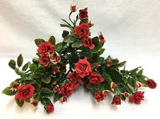 3 Artificial Flower Bouquets Miniature Red Roses Home Party Wedding Decor
