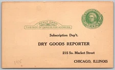 1927 Chicago Illinois Dry Goods Reporter Postal Card Stationery