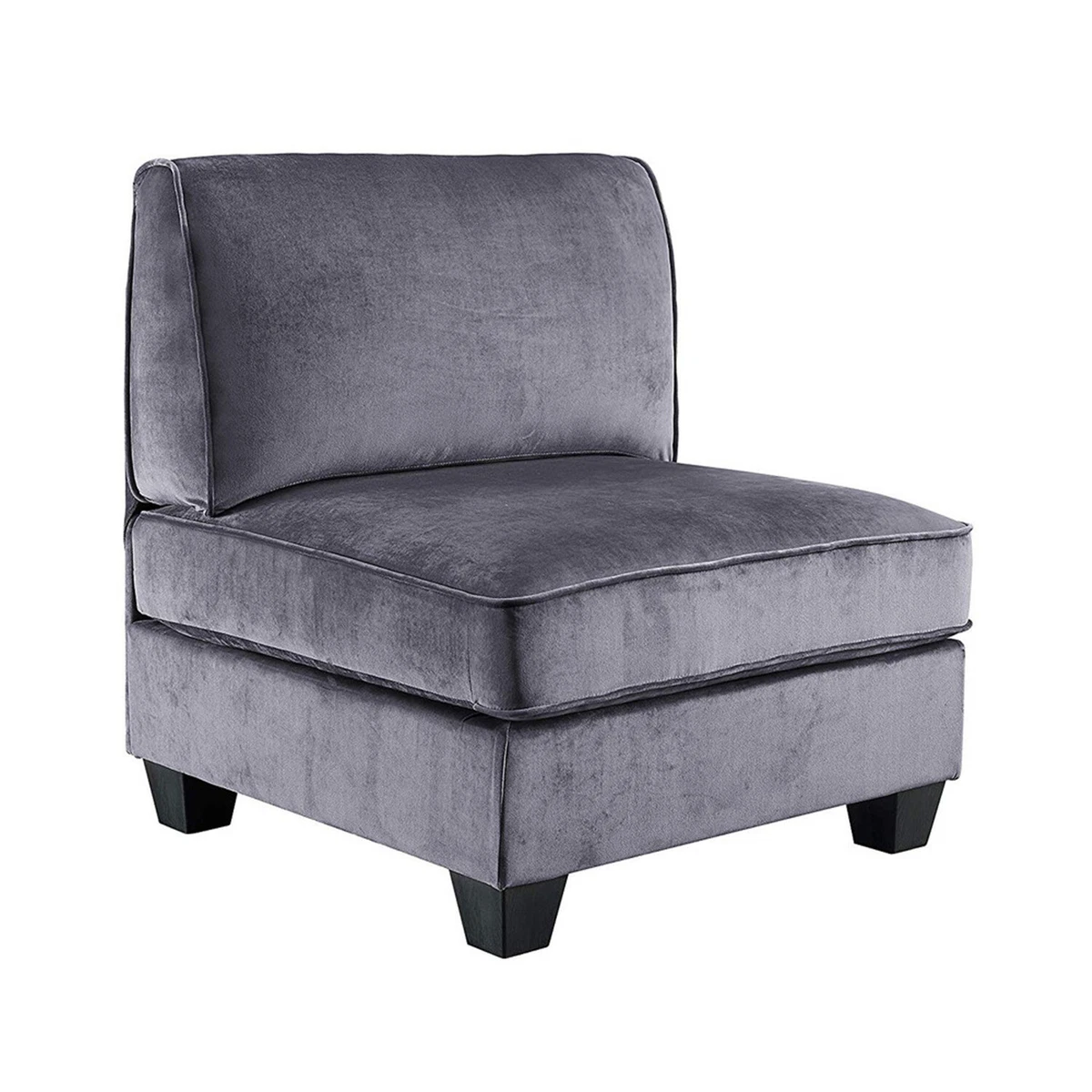 Lilola home simona gray clearance velvet modular sectional sofa