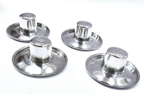 Set of 4 - Vintage Eugen Ferner Germany Sterling Silver Candelabra Bobeches Cups - Picture 3 of 7