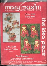 Vtg Mary Maxim 27395 Teddy Bear X-Mas Ornament Kit - NIP