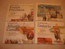 4 Maps National Geographic "The Making of Canada" Series Maps (1993-1997)