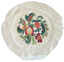 Homemade Embroidered Pic on Fabric FRUIT/BERRIES Ready for Hoop 9" Cottagecore