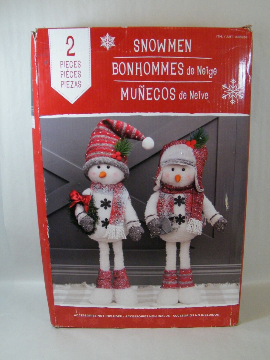 COSTCO PLUSH HOLIDAY SNOWMEN SET OF (2) 26