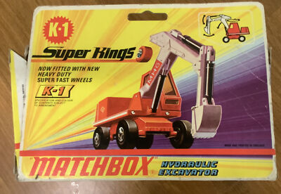 A small collection of Matchbox Superkings vehicles, comprising K-1 hydraulic excavator, K-10 car tra