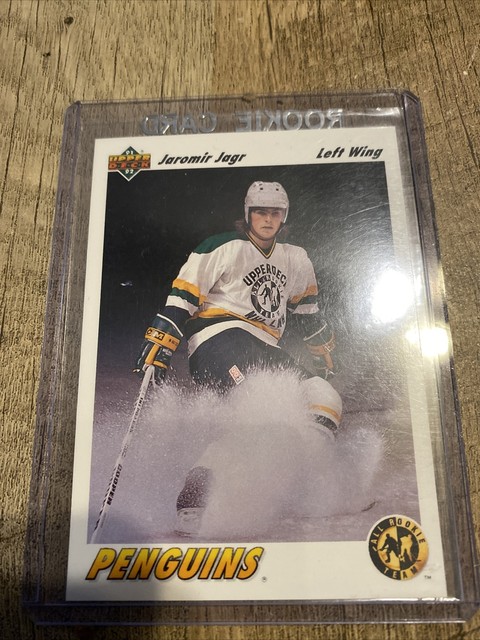 1991 92 Jaromir Jagr All Rookie Team Upper Deck Hockey Trading Card 42 