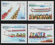 Laos N°1293/1296** Bateaux, pirogues 1997,Laos 1355-1358 MNH Canoe Races Boats