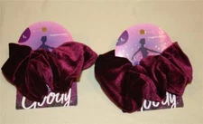 GOODY Ouchless Scrunchies Hair Bands 2 Pack Burgundy Velvet NEW 18132 Gentle