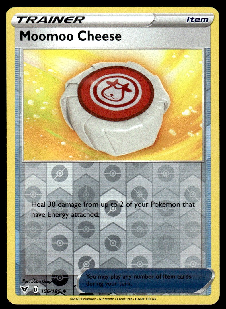 Moomoo Cheese #156/185 Reverse Holo 2020 Pokemon Vivid Voltage LP