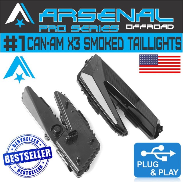 SMOKE LED TAIL LIGHTS PRO CAN AM MAVERICK X3 TURBO X DS RC RS left