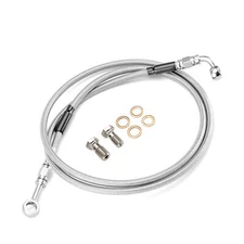 Steel Non-ABS Brake Line Kit Front +7" Fit For Harley Softail FXSTB FXST FLSTF