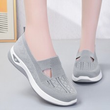 Mesh Comfy BreathableTrainers Ladies Womens Slip On Walking Running Gym Casual