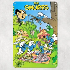 The Smurfs Custom 10"x14" Metal Wall Art Sign Office Home Mancave