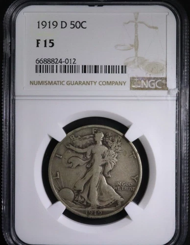 1919 D Walking Liberty Half Dollar NGC F15
