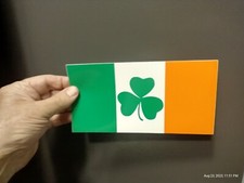4.75X7.5" Decal Sticker IRELAND IRISH FLAG WITH SHAMROCK BUMPER STICKER