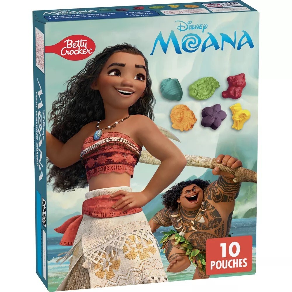Fruit Snacks Disney Moana Betty Crocker Assorted Flavors 8 oz, 10
