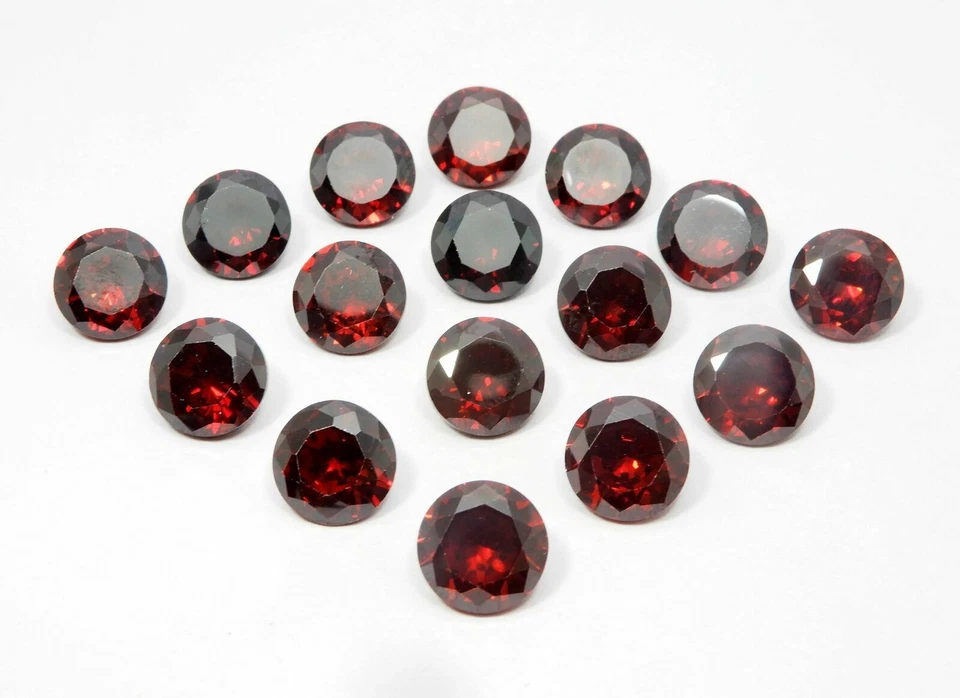 Red Garnet 7 mm Calibrated Round Cut ,Lab Created Loose Gemstone 100 Pcs - Image 2 of 4