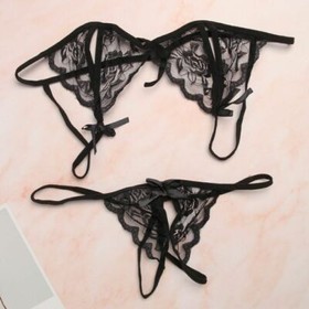 2pc Women Sexy Lingerie Lace Bra G-string Underwear Babydoll Sleepwear Nightwear
