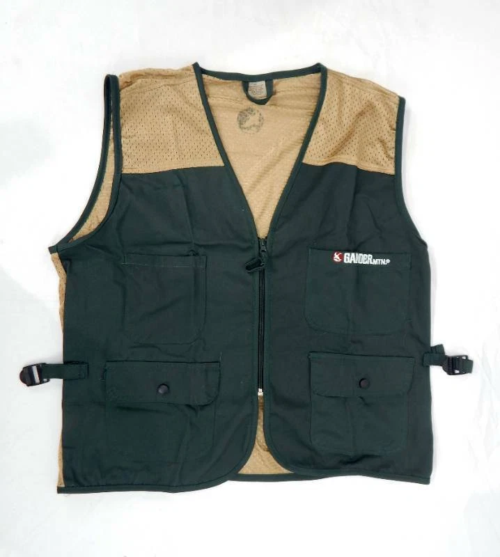 Gilet De Pêche Gander Mountain Pour Homme – Taille L – Vert – Multi-poches – Occasion